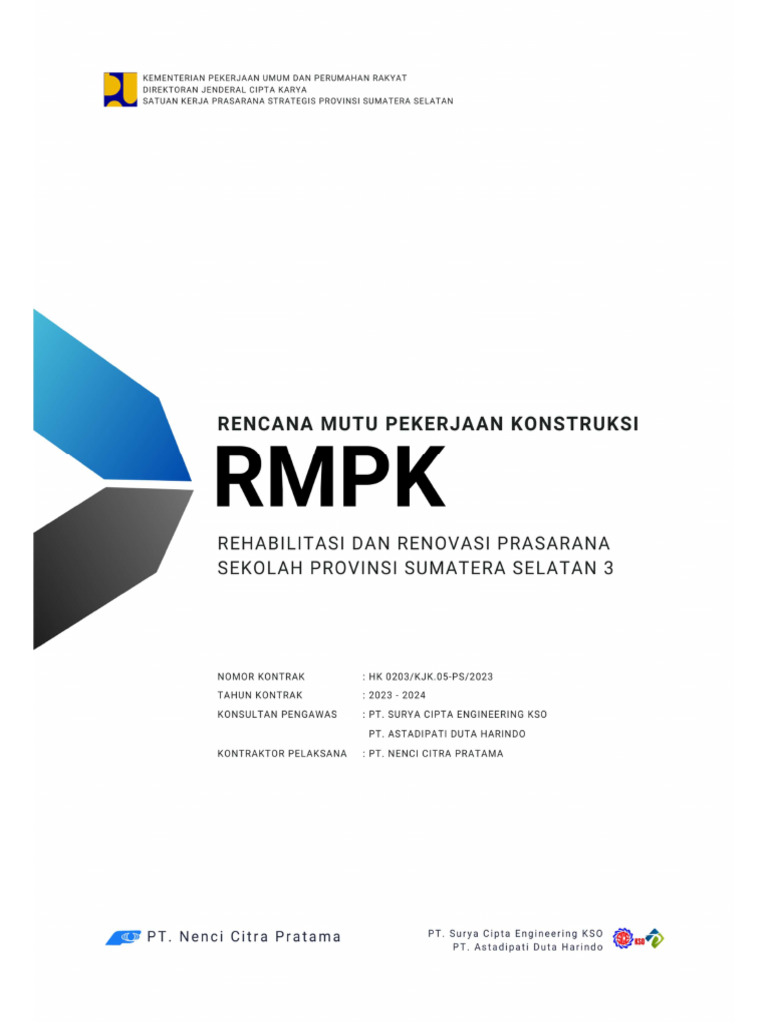 Rencana Mutu Pekerjaan Konstruksi Sekolah | PDF