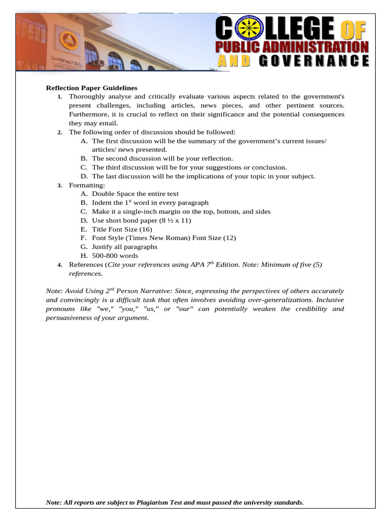 Reflection Paper 1 | PDF