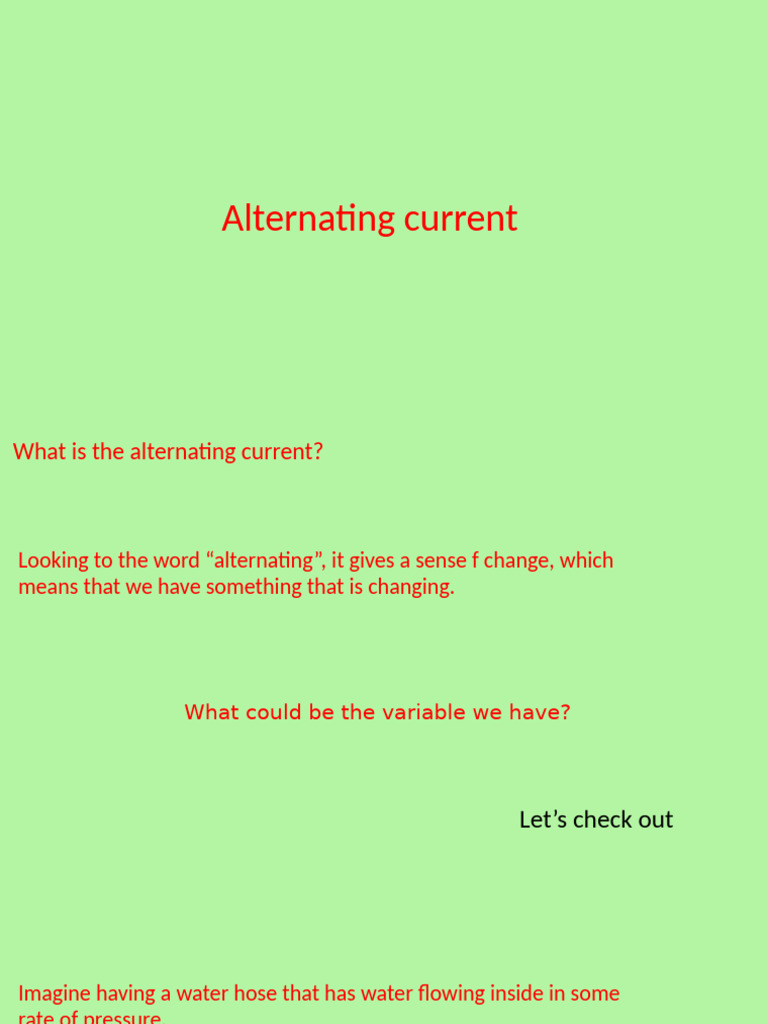 Alternating Current-Grade 9 | PDF