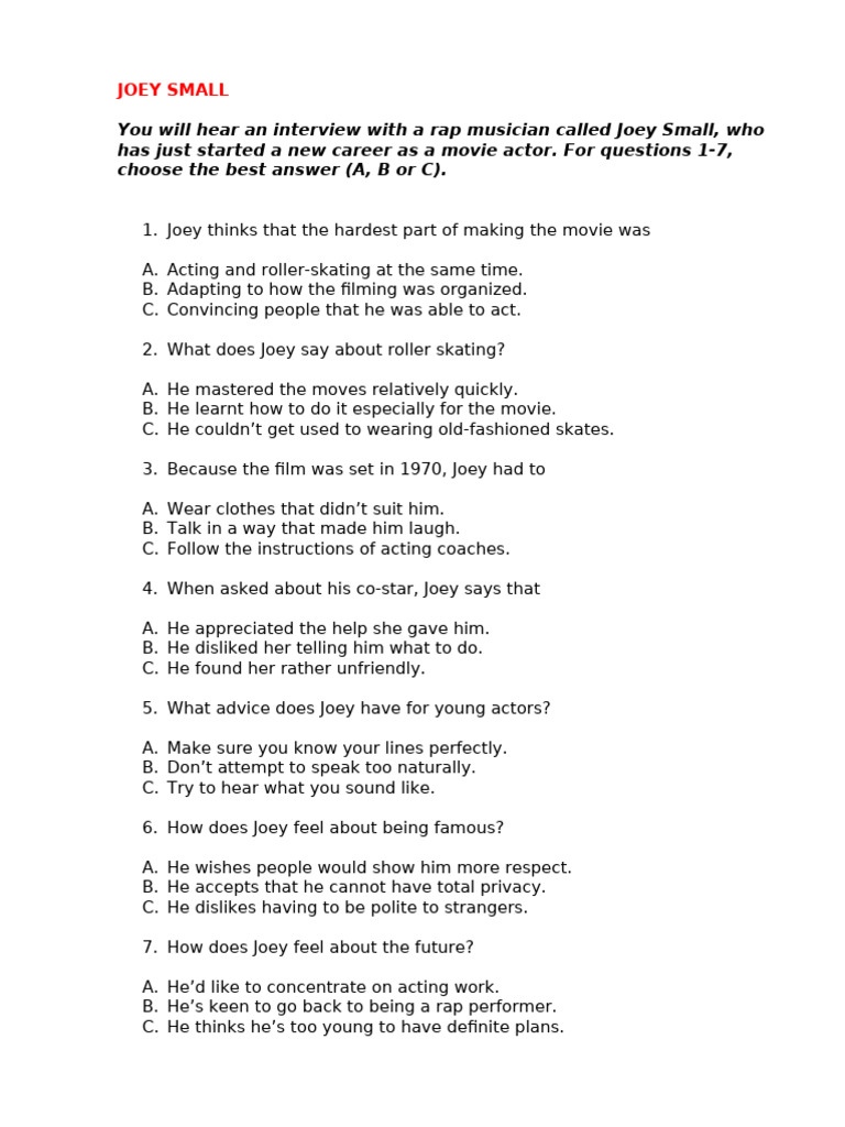 Joey small pdf