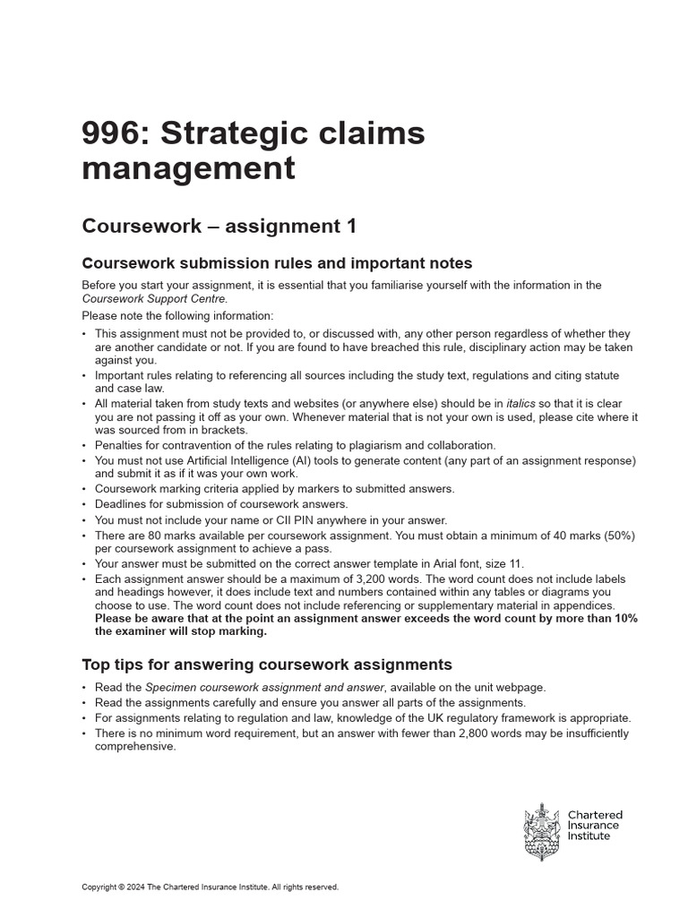 996 Assignment 01 | PDF | Insurance | Business Law
