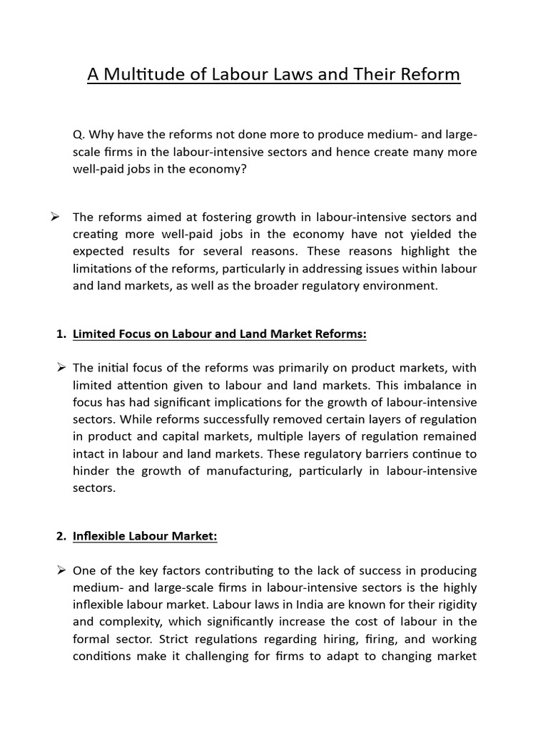 A Multitude of Labour Laws and Their Reform | PDF