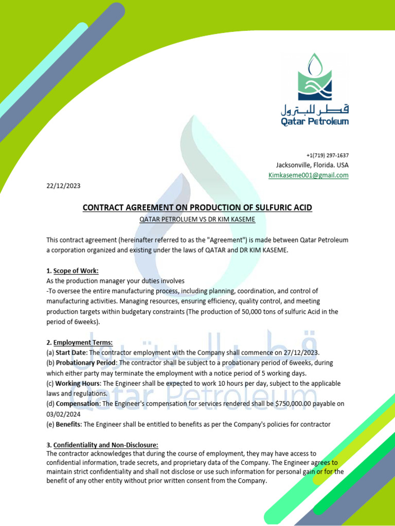 Qatar Petroleum Employment Contract | PDF | Non Disclosure Agreement ...