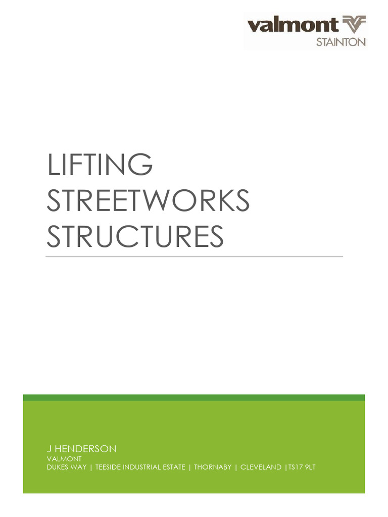 TCOMM1118-012rev07 - Guide To Lifting Streetworks Structures | PDF