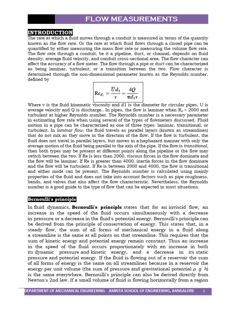 Flow Measurement Notes 2025 | PDF