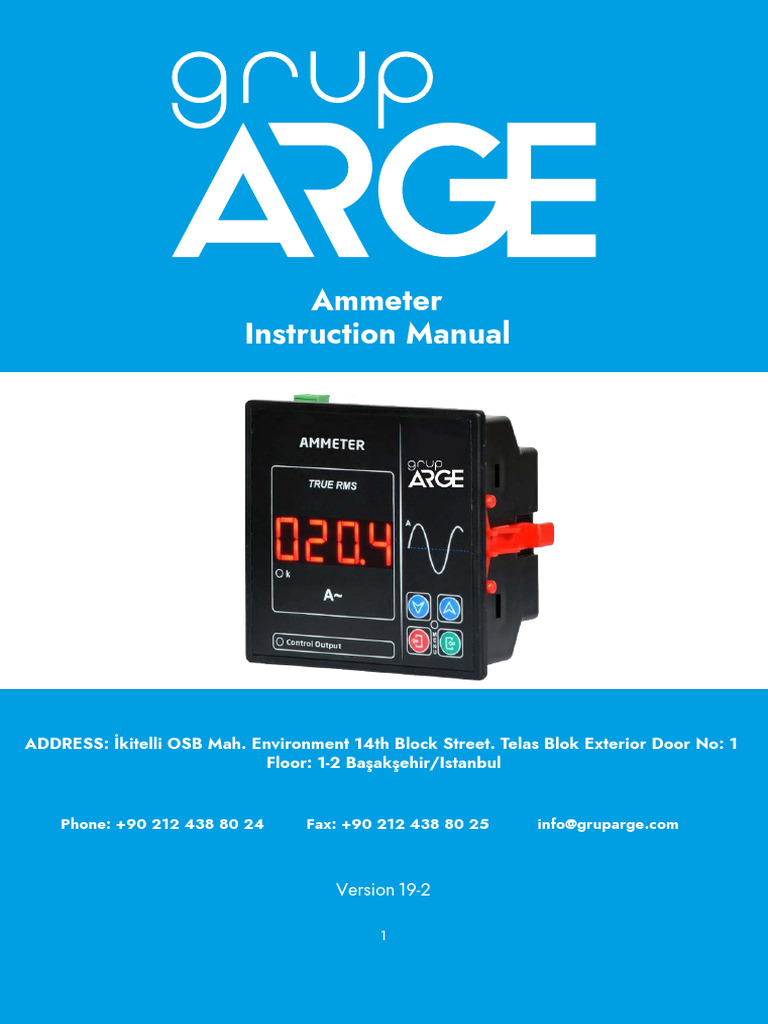 Ammeter User Manual | PDF