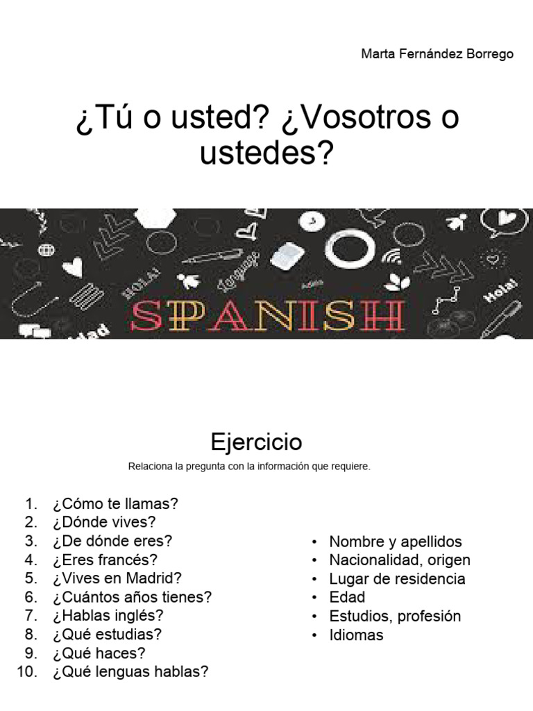 Tú o Usted | PDF | Plural | Lingüística