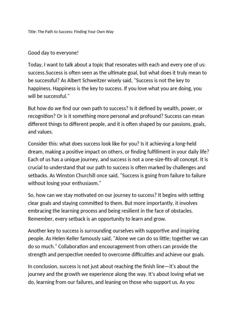 Speech Success | PDF