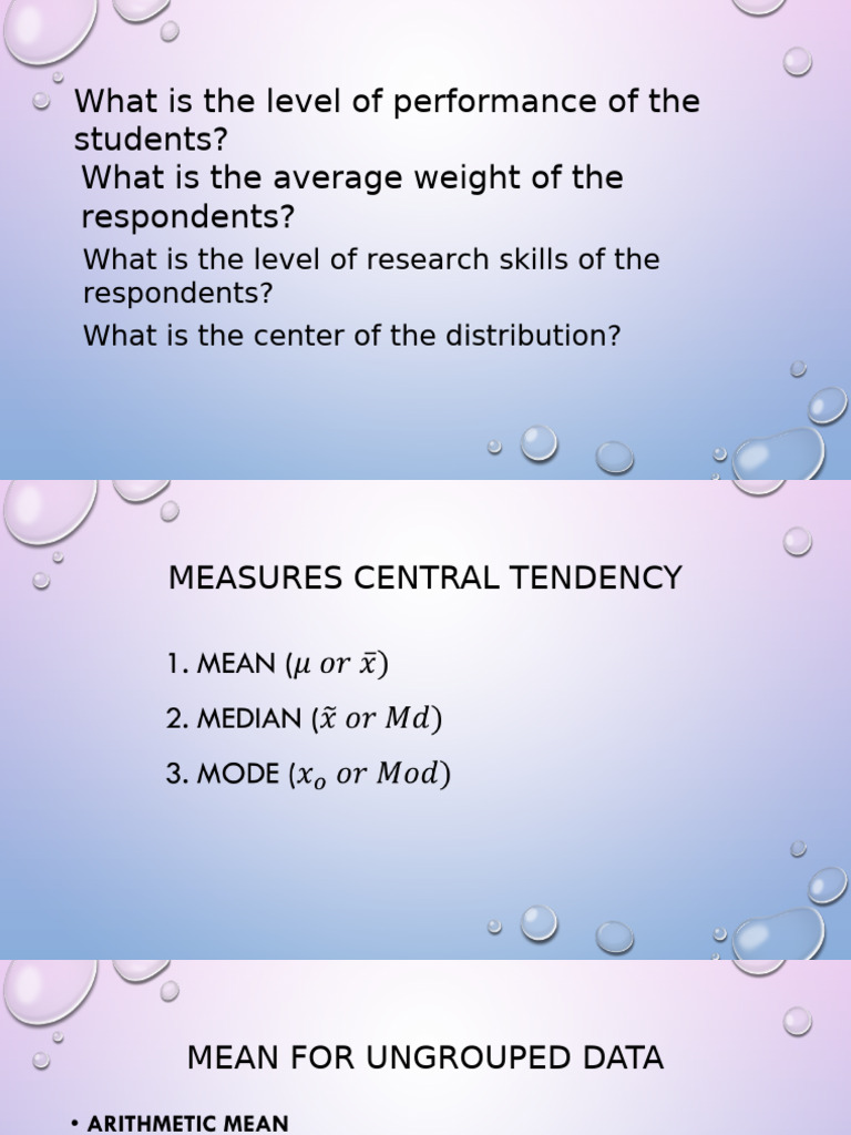 Measure of Central Tendency | PDF