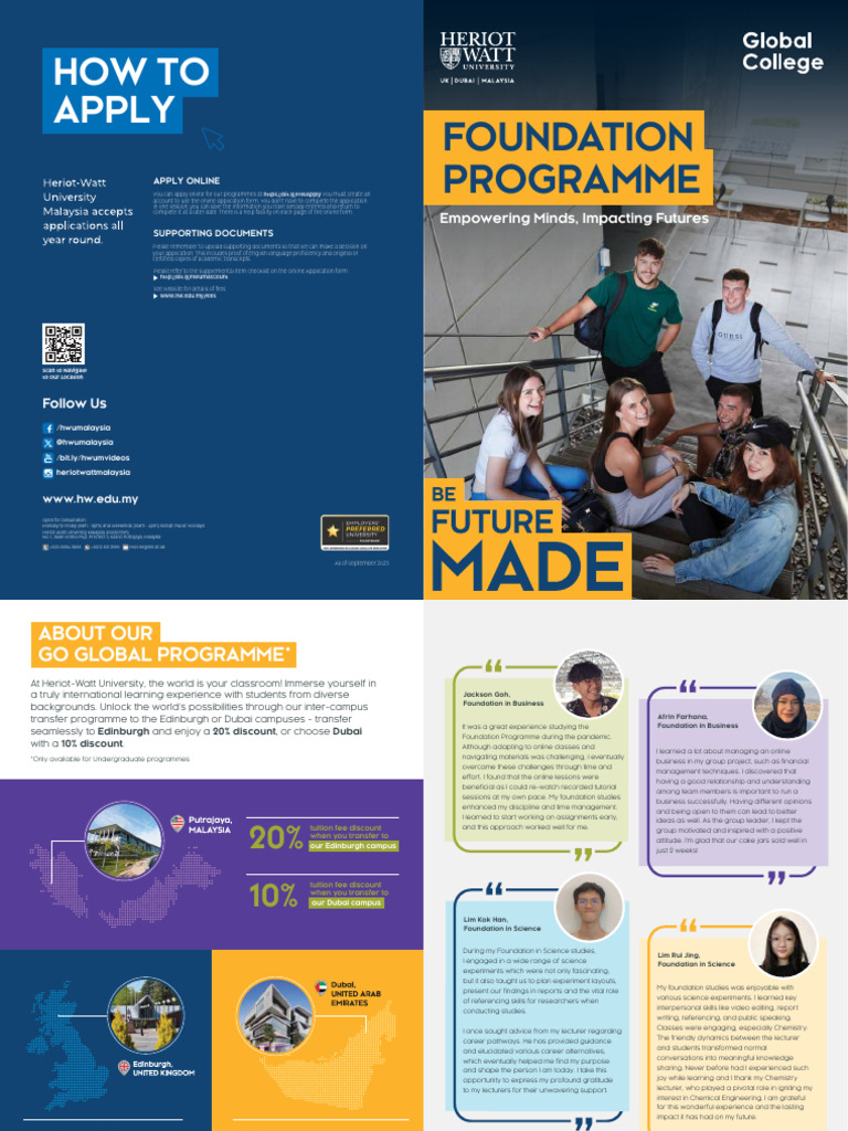 HWUM - Foundation Programme | PDF | Bachelor Of Science | Academic Degree