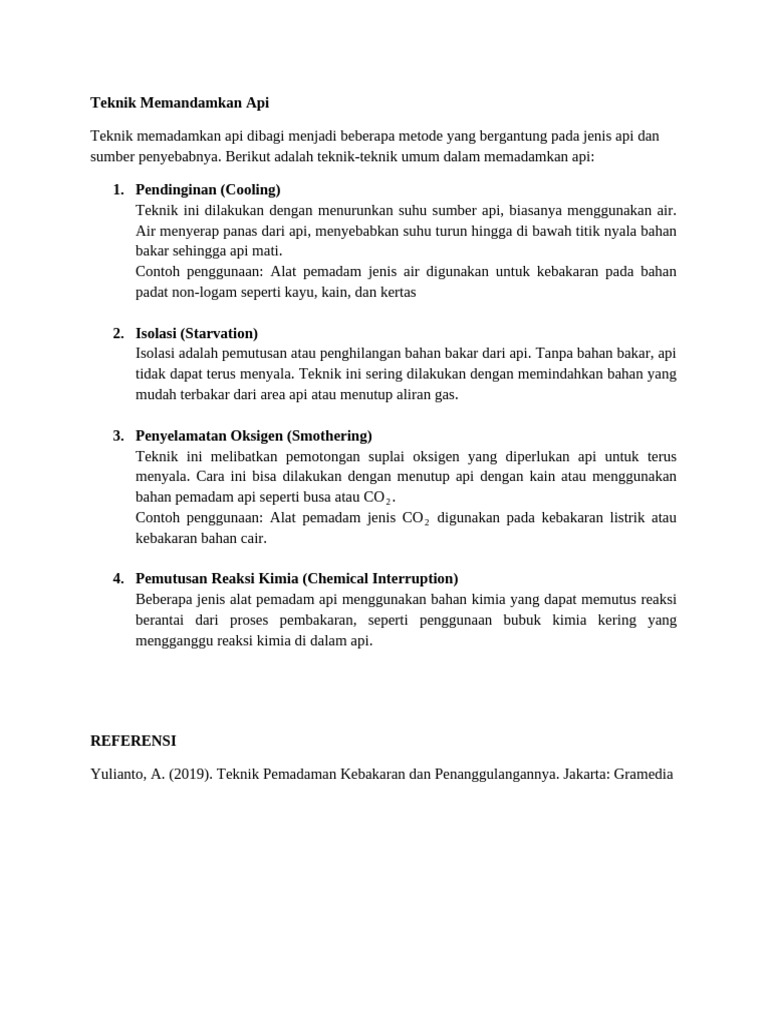 Teknik memandamkan api pdf