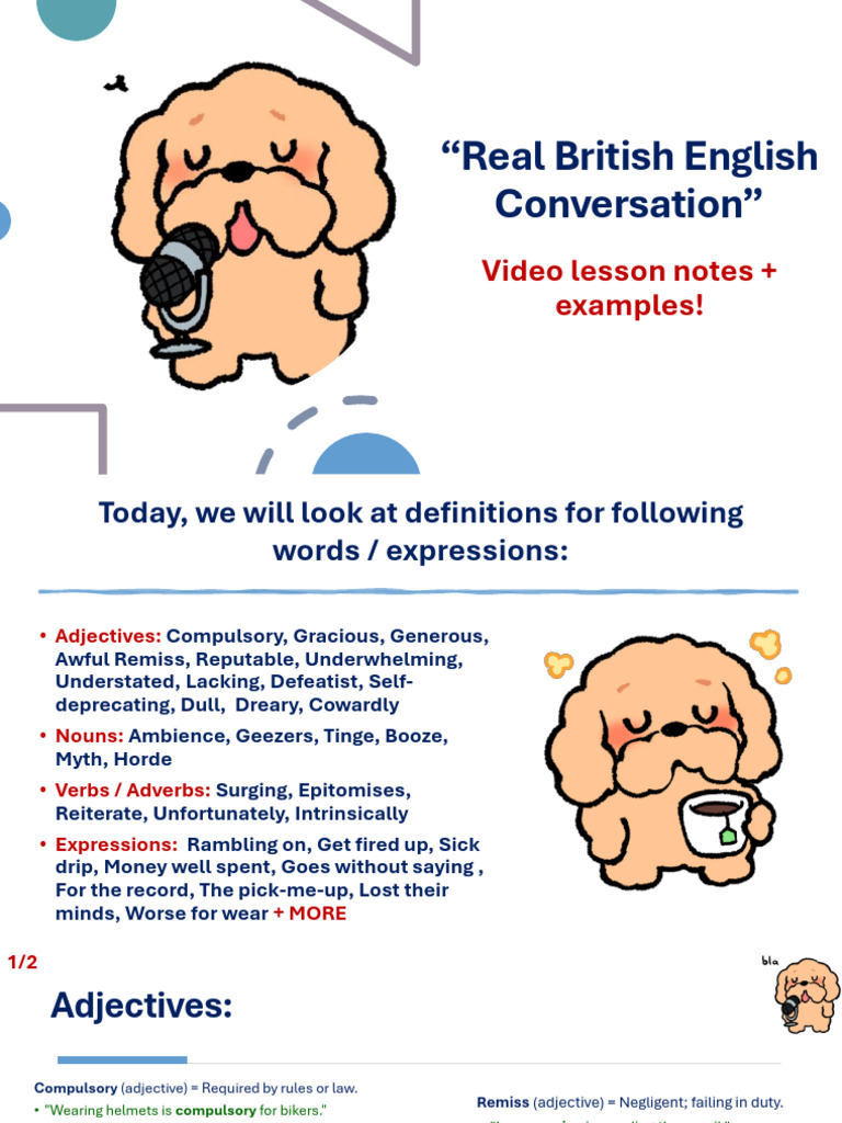 REAL British English Conversation Notes! | PDF