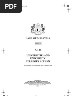 Laws of Malaysia: University & University College Act, UUCA (AUKU)