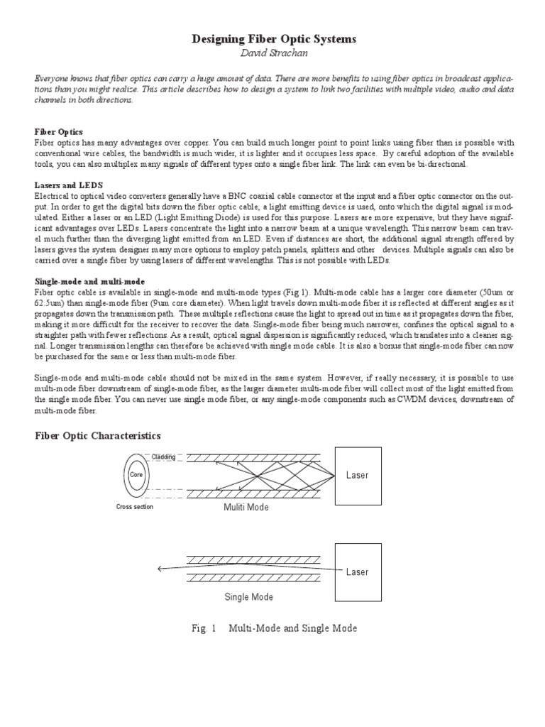 Designing Fiber Optic Systems | Optical Fiber | Wavelength Division ...