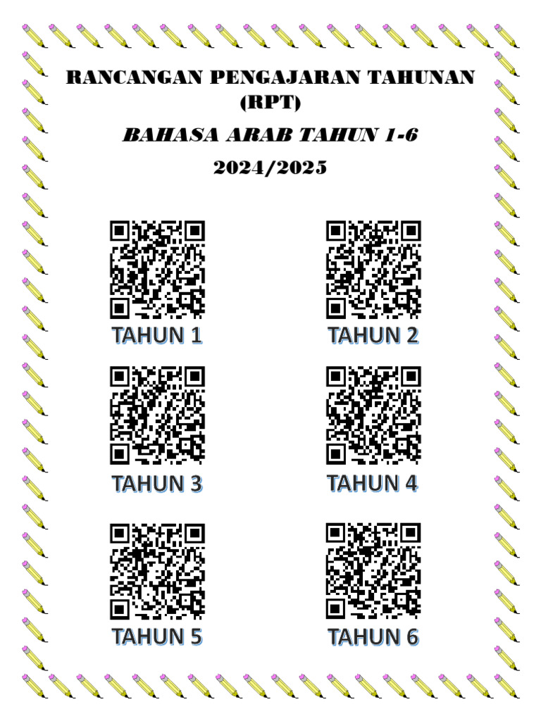 QR Code RPT Bahasa Arab Tahun 1-6 2024-2025 | PDF