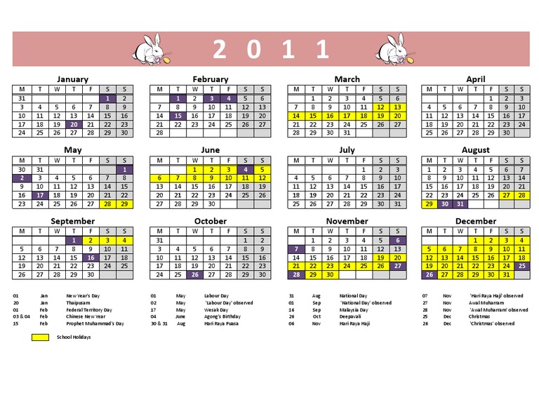 Calendar 2011 | PDF