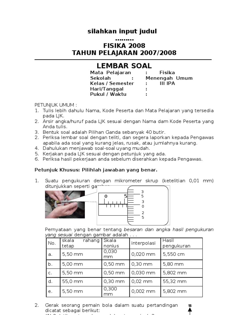 Soal Toun Fisika 0708