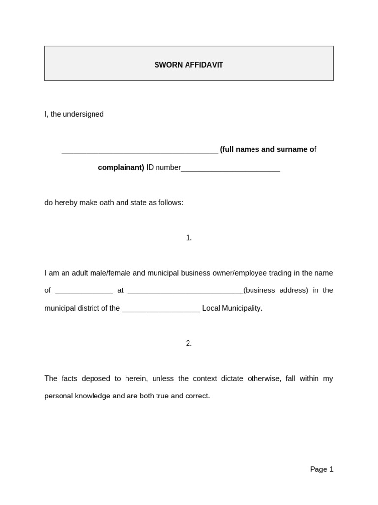 Intimidation Affidavit | PDF