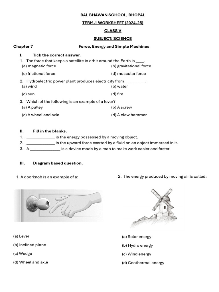 Worksheet Class 5 Ch7 (24-25) | PDF