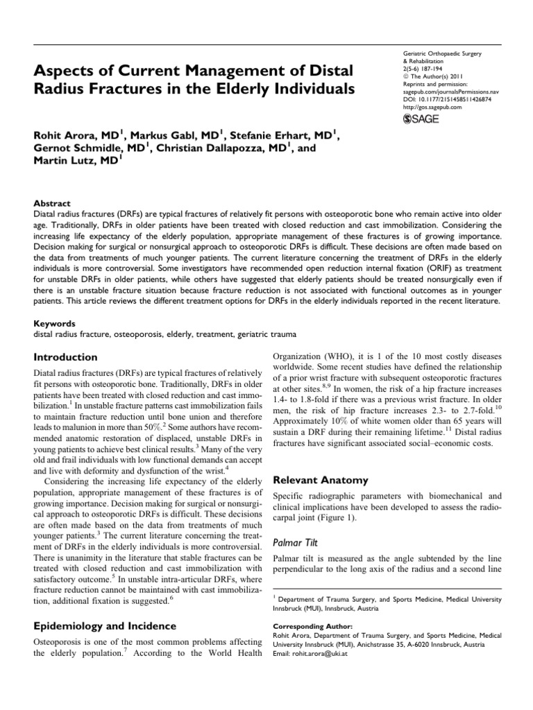 ARORA ET AL Aspects of Current Management of Distal | PDF
