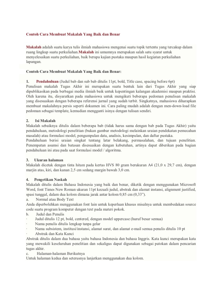 Contoh Cara Membuat Makalah Yang Baik Dan Benar Makalah Adalah Suatu Karya Tulis Ilmiah Mahasiswa