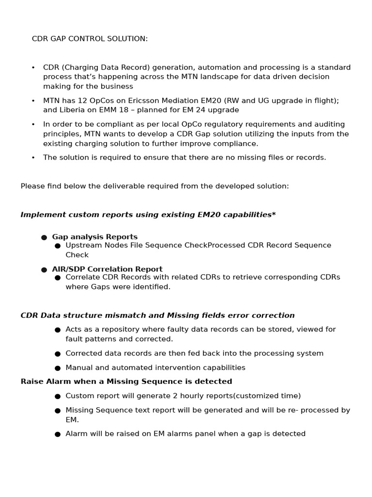 CDR Gap Control Solution-Sow - v2 | PDF | Information Technology ...