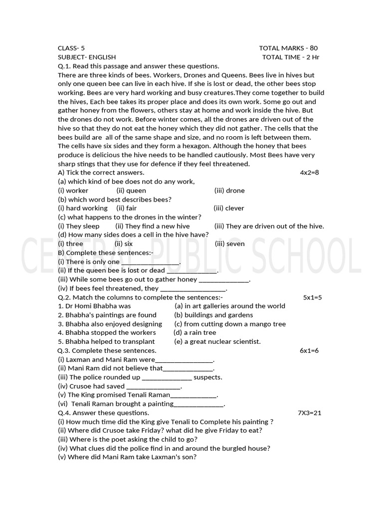 5 English Sa 1 | PDF