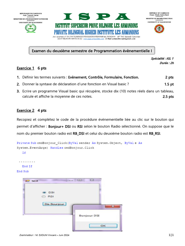 Igl1 Exam Program Eve | PDF
