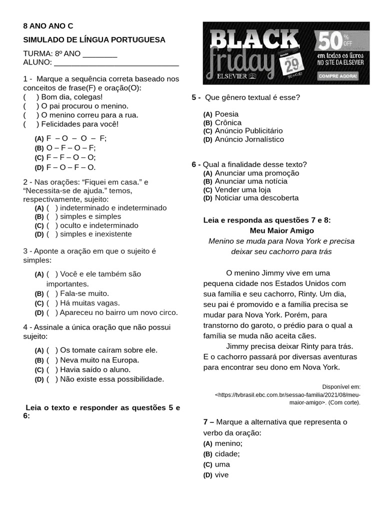 8 Ano Ano C - Pronto | PDF