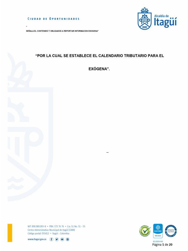 Calendario tributario 2022 res 218822 27 dic 2021 itagui pdf