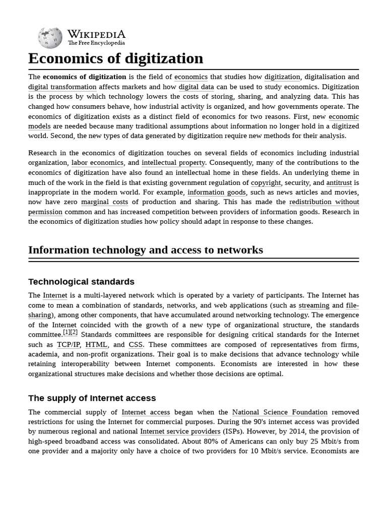 Economics of Digitization-1 | PDF