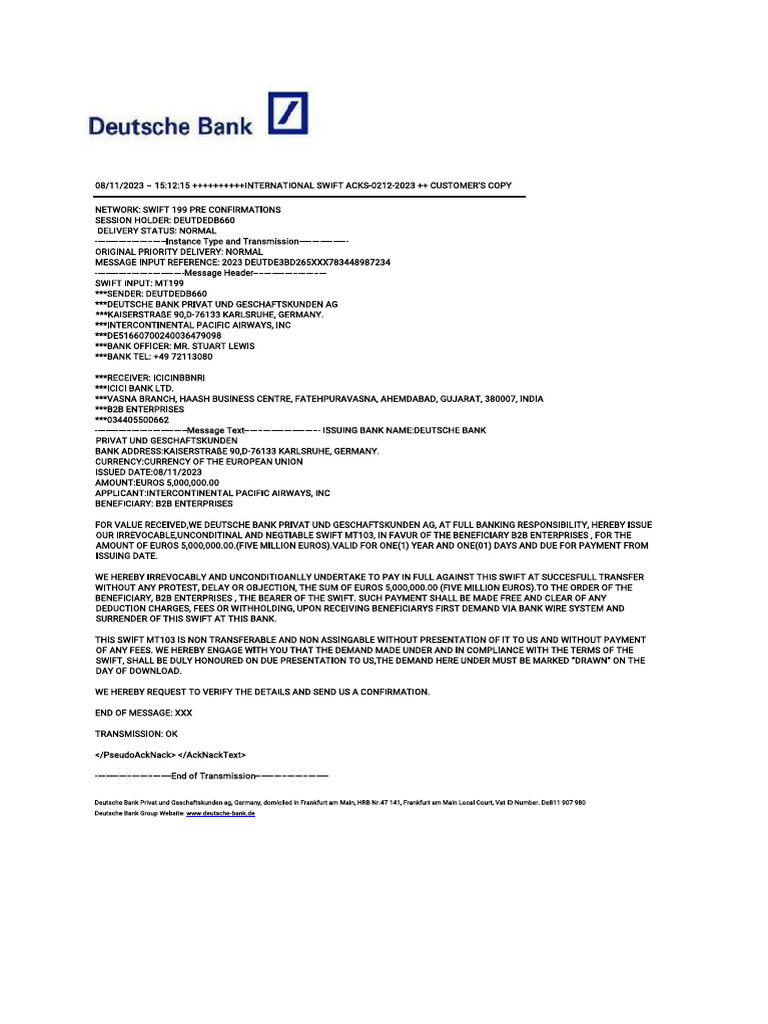 B2B Swift Copy 5 M | PDF