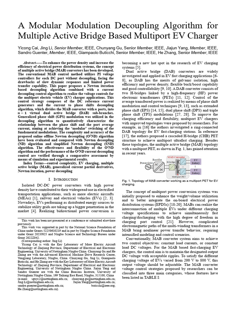 A Modular Modulation Decoupling Algorithm For Multiple Active Bridge ...