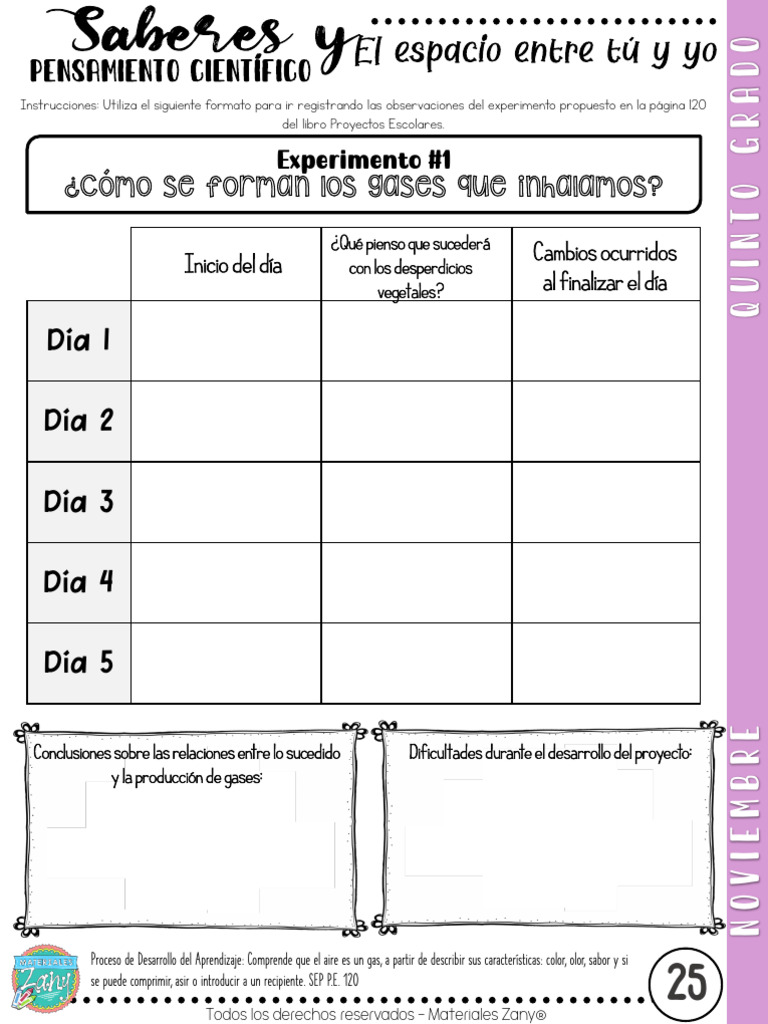 Material Quinto Grado NEM Noviembre Materiales Zany 232425 PDF