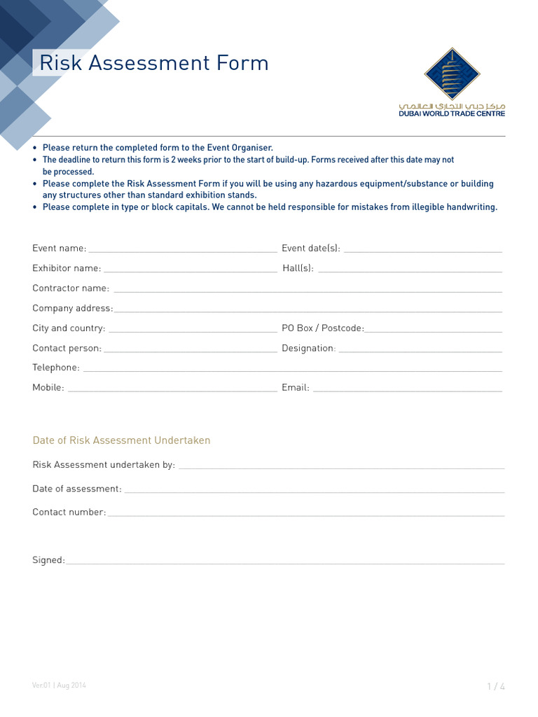 Risk Assessment Form For Kiosk B REV 11-09-24 | PDF