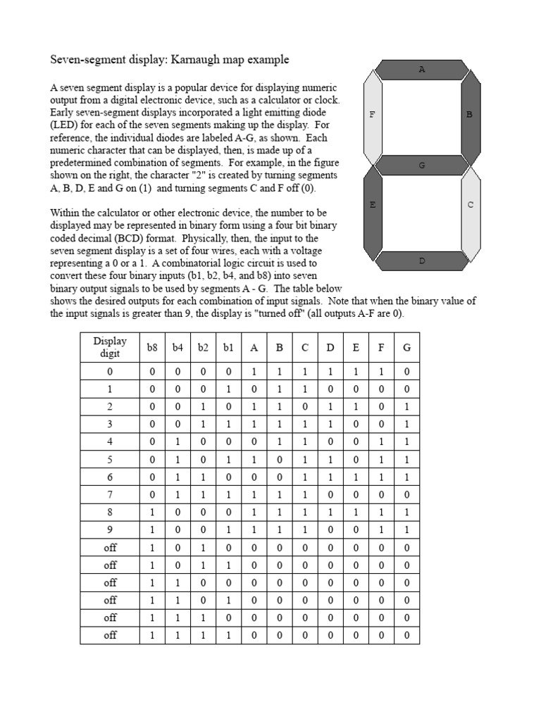 Seven Segment Display Exercise Pdf