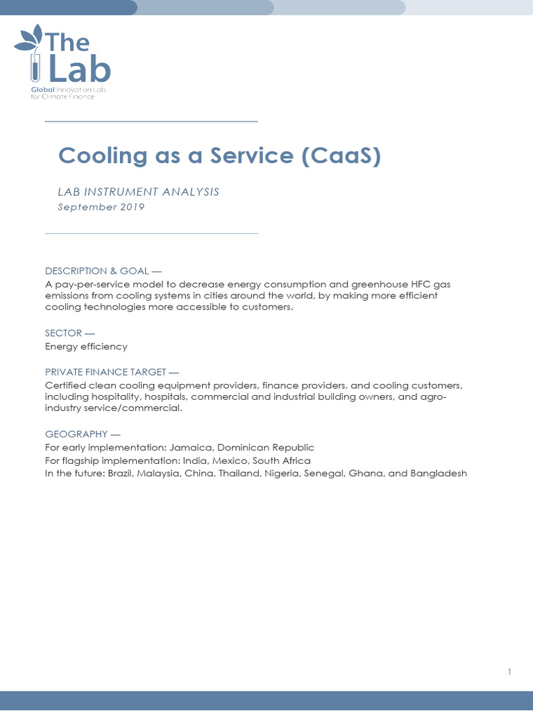 Cooling As A Service Instrument Analysis Pdf