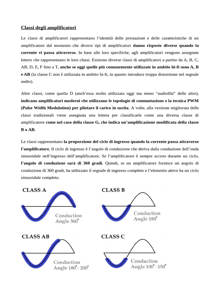 Classi Degli Amplificatori | PDF