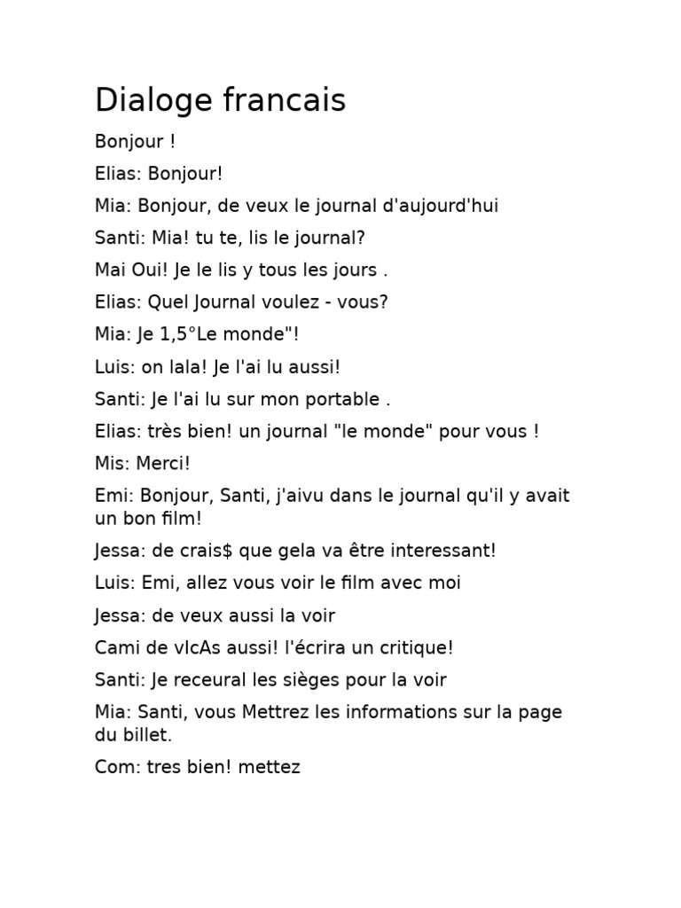 Dialoge Francais | PDF