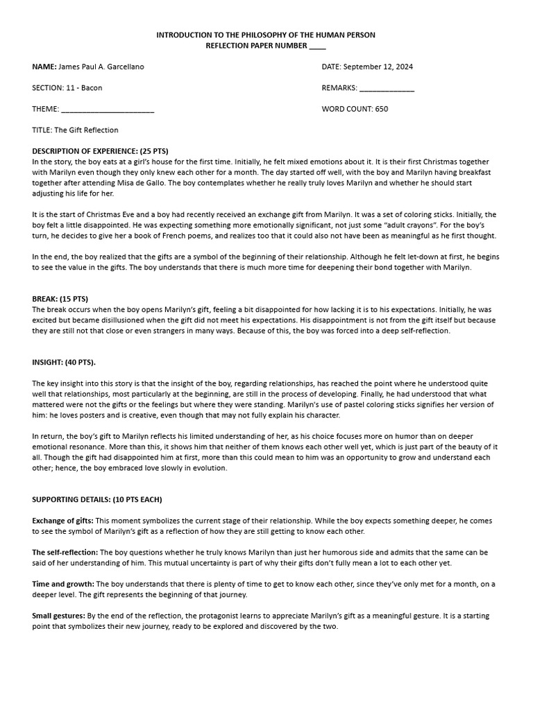 Reflection Paper Template Docx Pdf