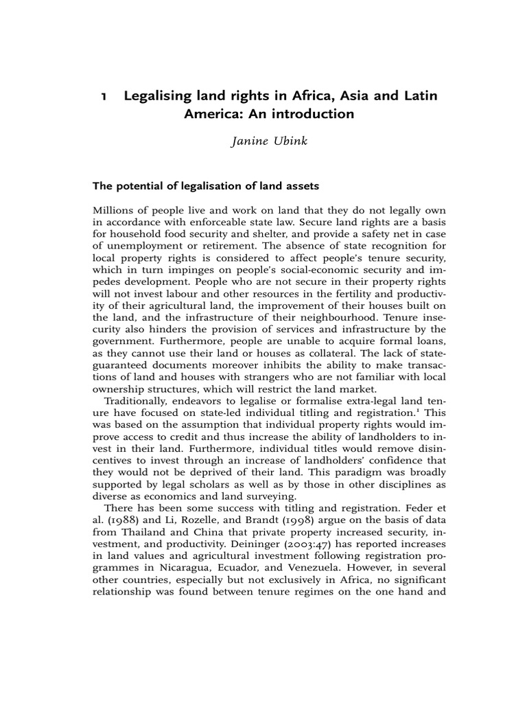 Legalising Land Rights Local Practices, State Resp... - (1. Legalising ...