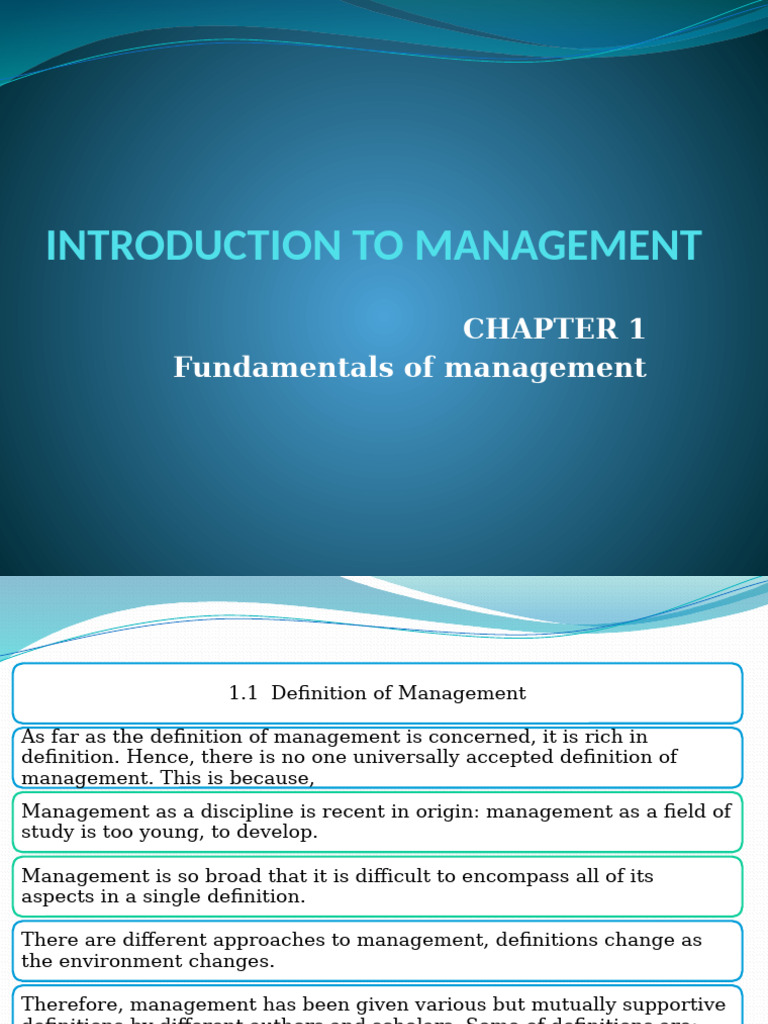 INTRODUCTION TO MANAGEMENT Chapter 1 | PDF | Knowledge | Science