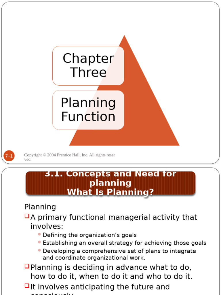 Planning Function in Management | PDF | Goal | Forecasting