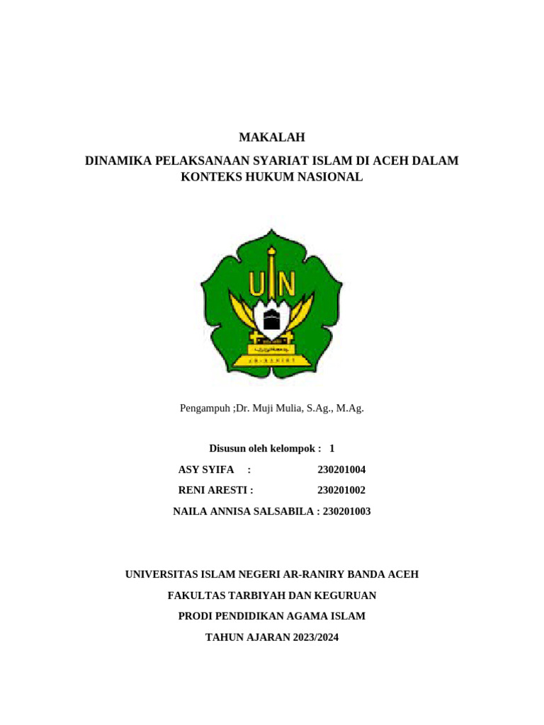 Studi Syariat Islam | PDF