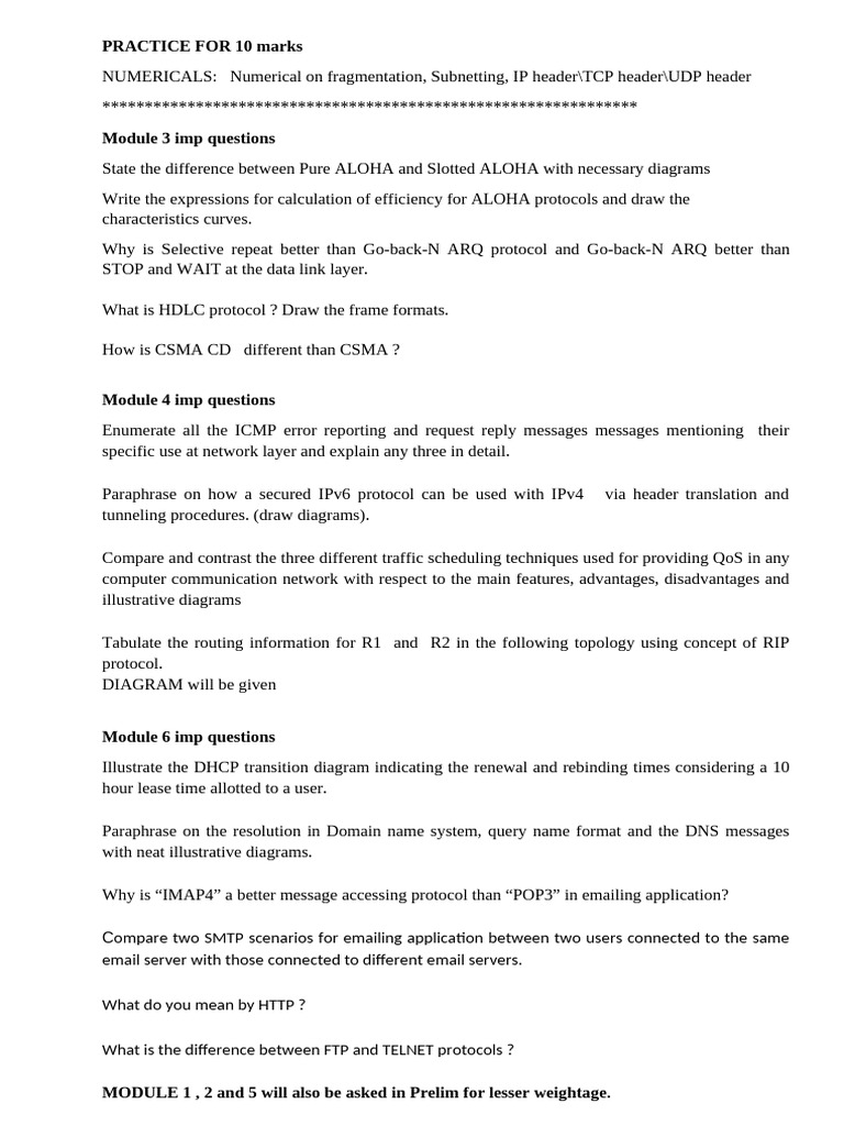 IMPORTANT QUESTIONS FOR PRELIMS FROM MODULE 3, 4 and 6 | PDF