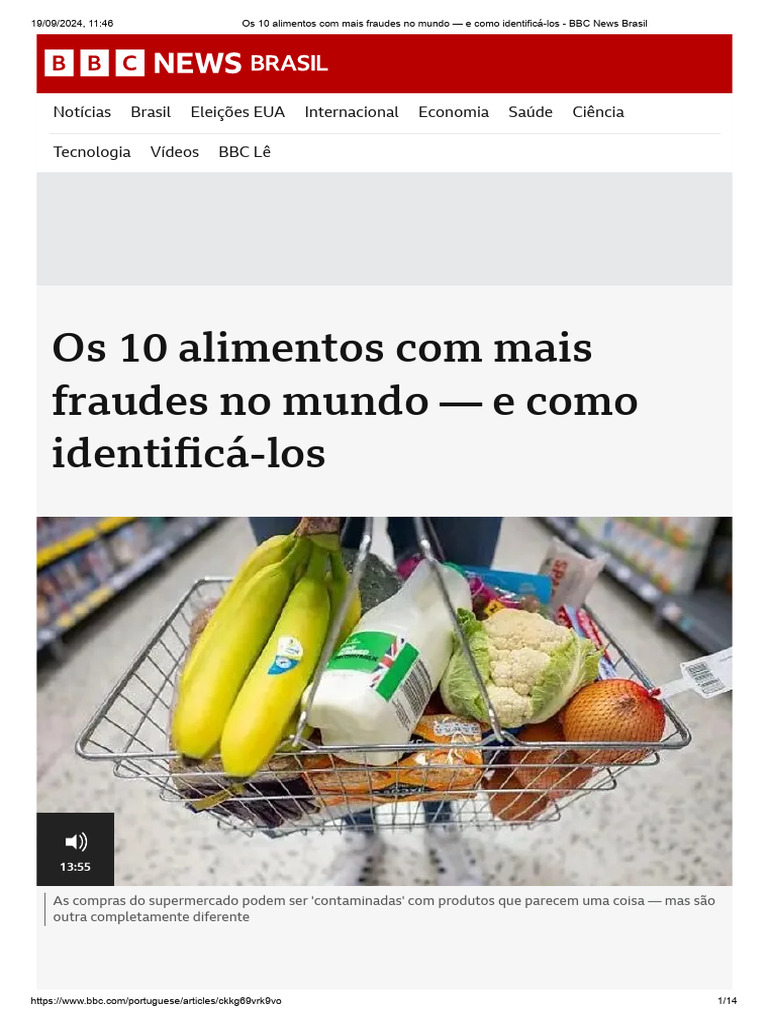 Os 10 Alimentos Com Mais Fraudes No Mundo - e Como Identificá-Los - BBC ...