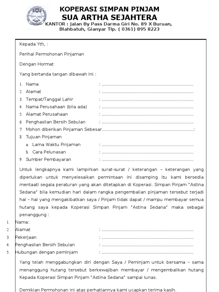 Koperasi Simpan Pinjam 1 Agustus 2011