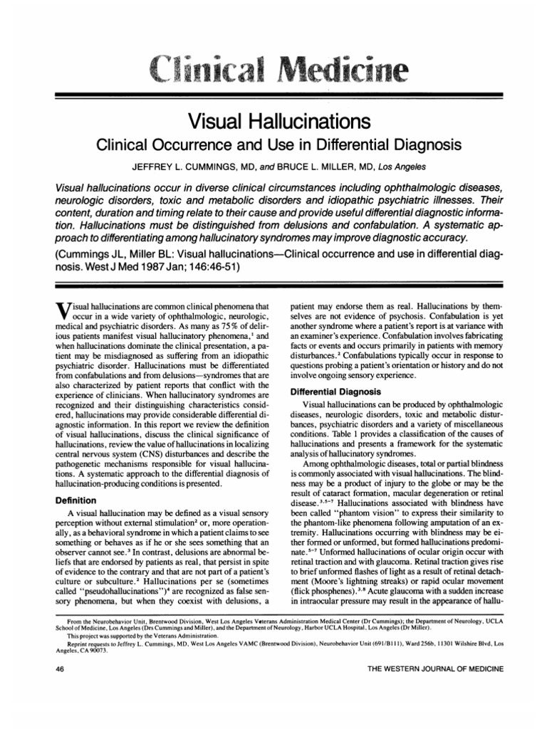 Visual Hallucinations: Diagnosis Insights | PDF | Hallucination ...