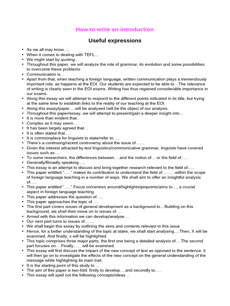 Writing an Effective Introduction | PDF | Essays | Linguistics