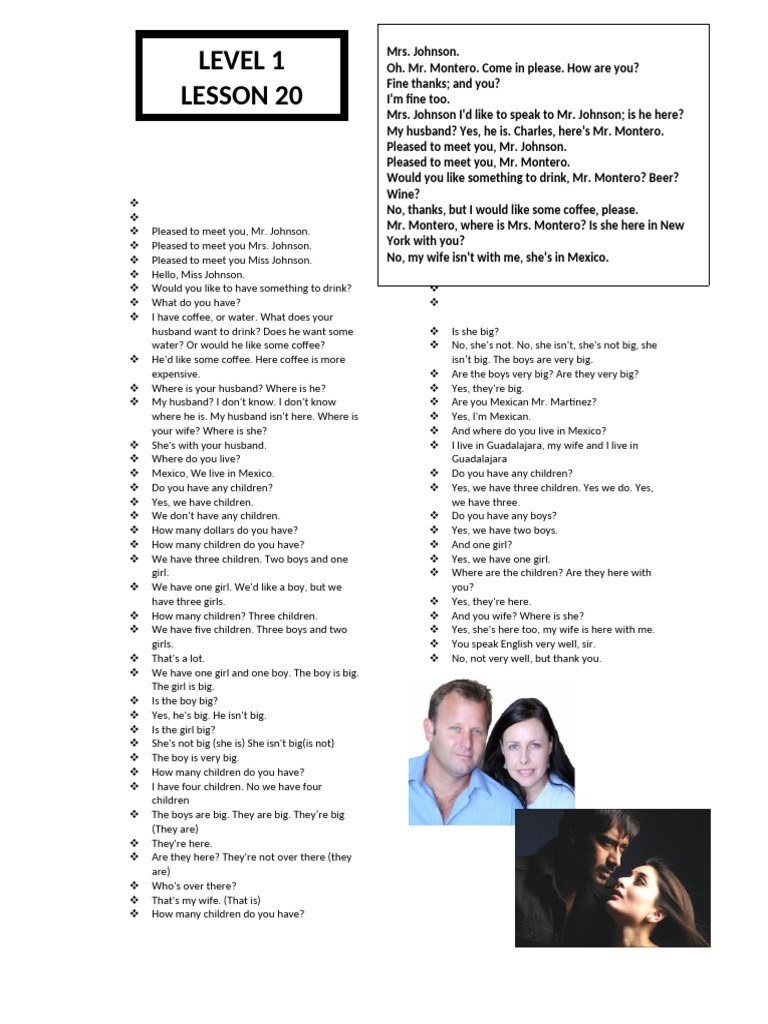 Level 1 lesson 20 pdf drink fermented drinks